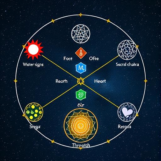 Abstract water element with chakra