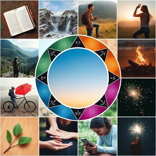 A collage of daily life and astrology integration