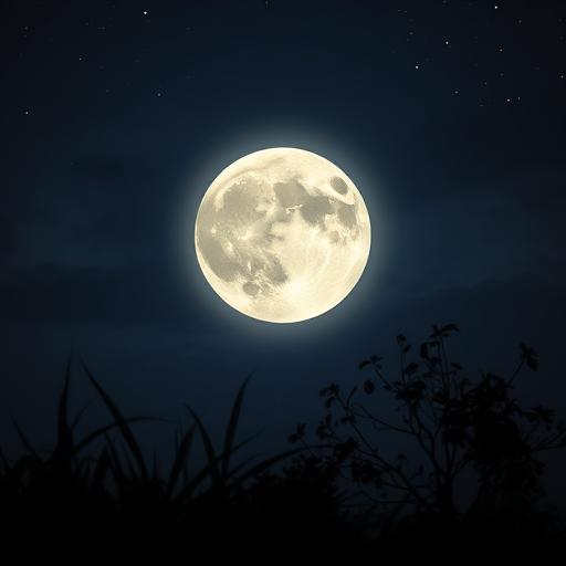 Mystical Scene Under Full Moon
