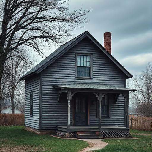 Tranquil Scene of an Old Wooden House