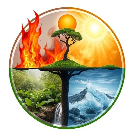 A dynamic artistic depiction of elemental imbalances