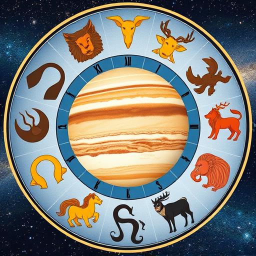 Illustration of Jupiter's cosmic influence