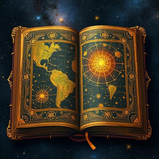 Celestial Map resembling an Ornate Ancient Diary