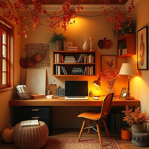 An inspiring workspace in autumn