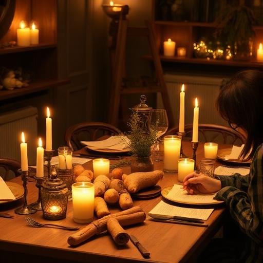 A cozy indoor winter scene