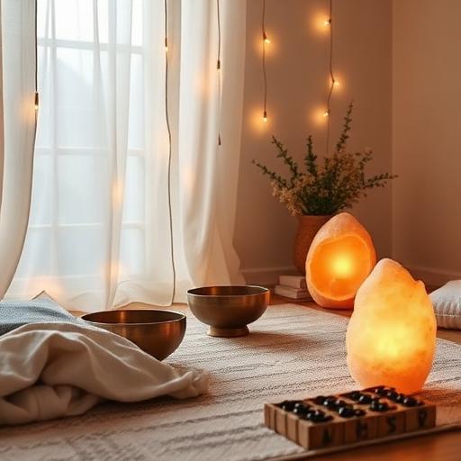 Meditation space with candles