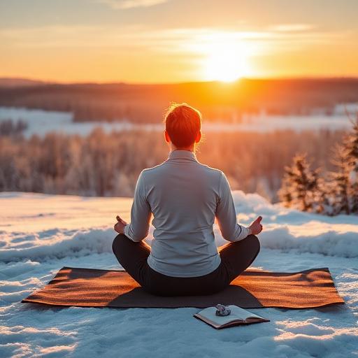 A serene outdoor winter scene