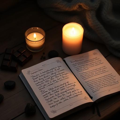 A serene night setup depicting calm and introspection under the Scorpio New Moon.