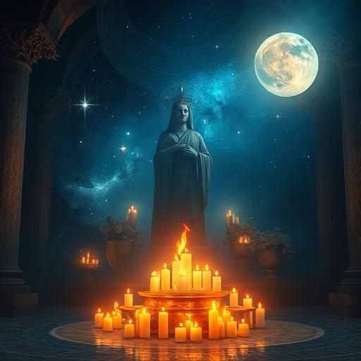 Visualization of Vesta as a sacred flame keeper