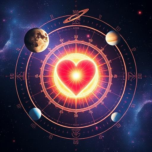 A dynamic image representing the Law of Attraction and Astrology synergy.