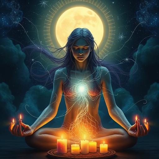 An artistic depiction of aligning energy with May's astrological force.