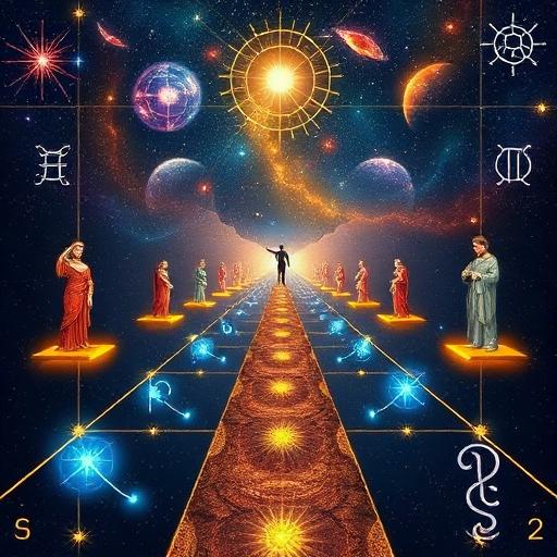 Depiction of Twelve Zodiac signs in cosmic scene